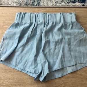 Blue fake denim soft shorts